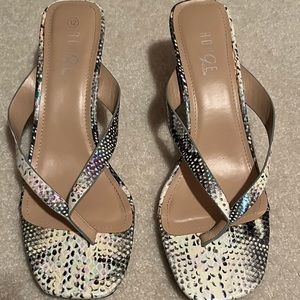 Sexy Thong Kitten Heel Sandals